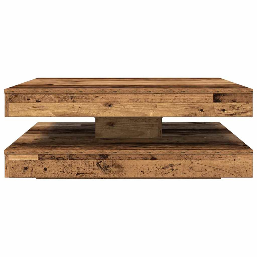 Salontafel 360 graden draaibaar 90x90x34,5 cm oud houtkleurig