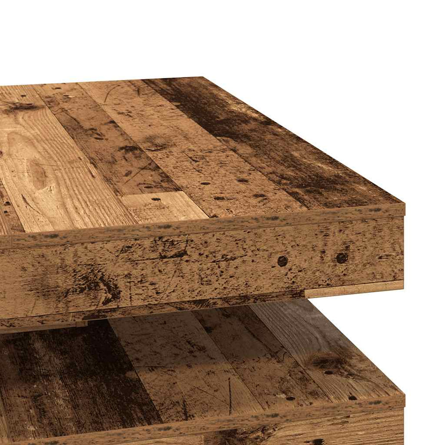 Salontafel 360 graden draaibaar 90x90x34,5 cm oud houtkleurig