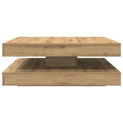 Salontafel 360 graden draaibaar 90x90x34,5 cm artisanaal eiken