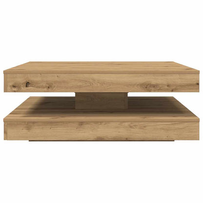 Salontafel 360 graden draaibaar 90x90x34,5 cm artisanaal eiken