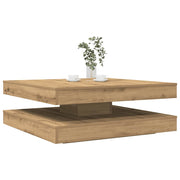 Salontafel 90x90x34,5 cm draaibaar bewerkt eiken