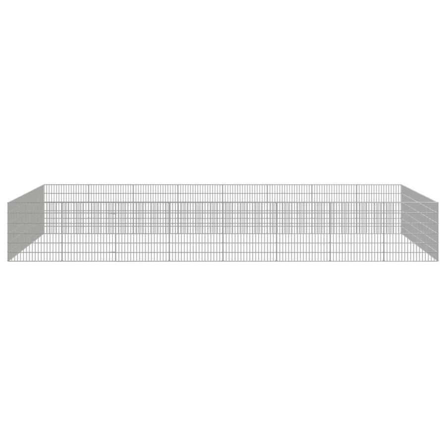 Dierenverblijf 24 panelen 54x60 cm gegalvaniseerd ijzer