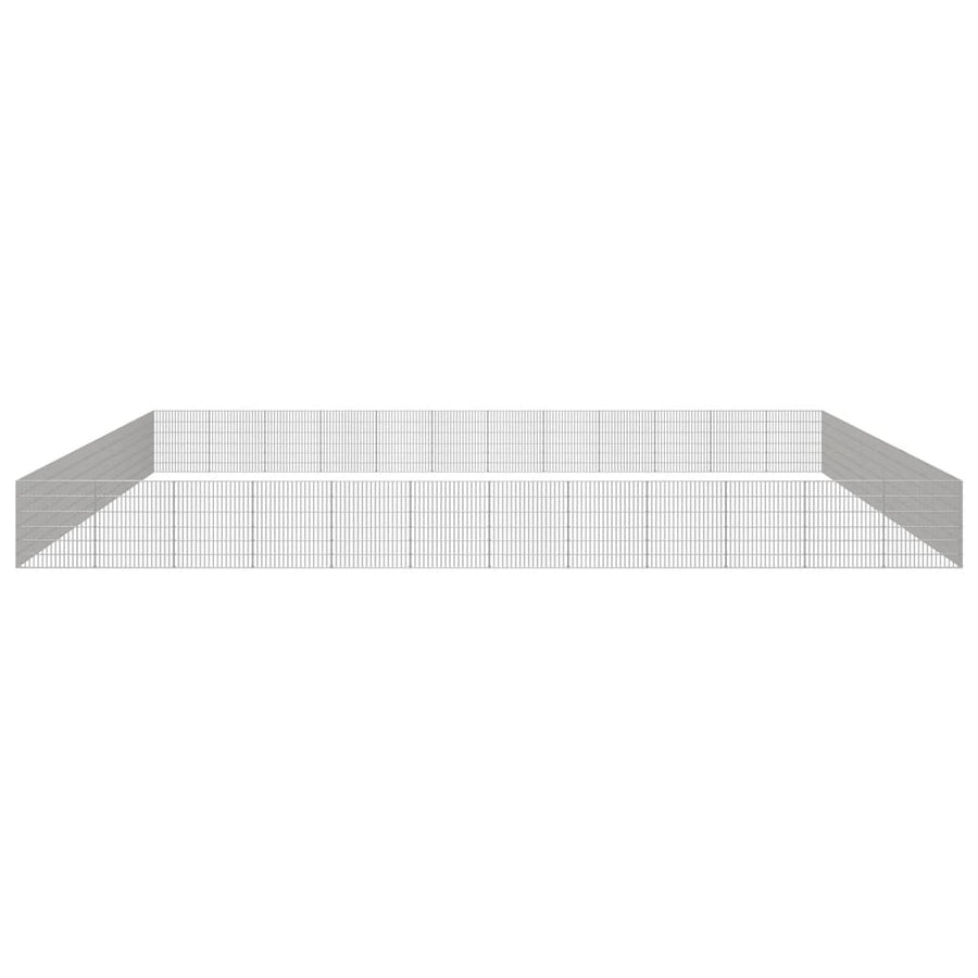 Dierenverblijf 48 panelen 54x60 cm gegalvaniseerd ijzer