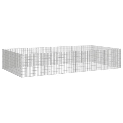 Dierenverblijf 24 Panelen Gegalvaniseerd Ijzer 54 x 80 cm
