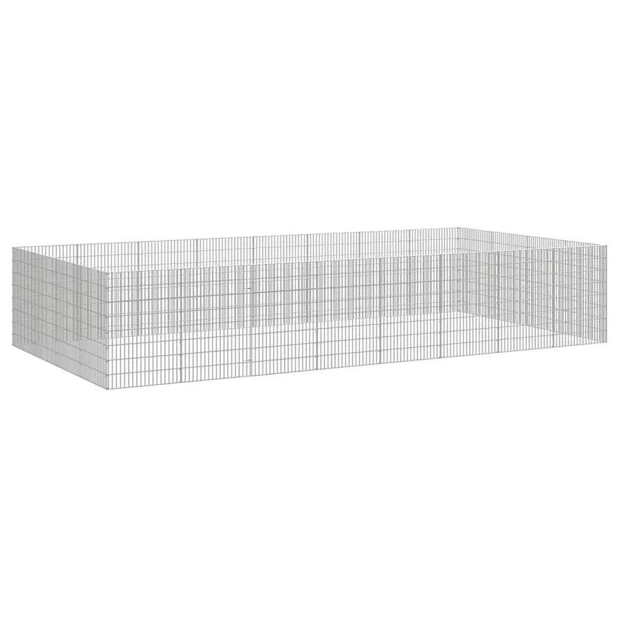 Dierenverblijf 24 Panelen Gegalvaniseerd Ijzer 54 x 80 cm