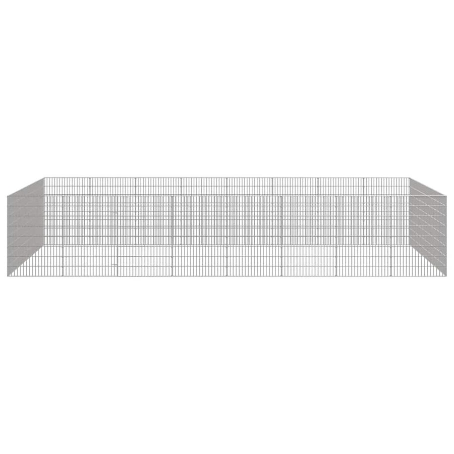 Dierenverblijf 24 Panelen Gegalvaniseerd Ijzer 54 x 80 cm
