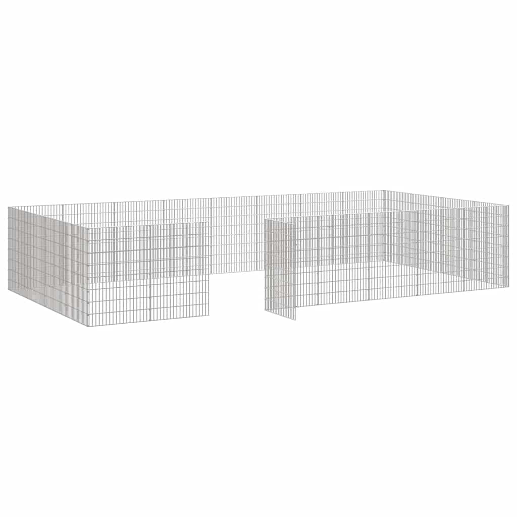 Dierenverblijf 24 Panelen Gegalvaniseerd Ijzer 54 x 80 cm