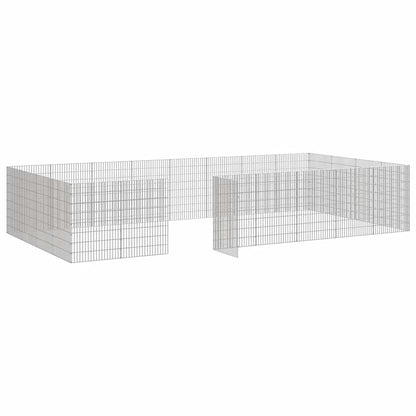 Dierenverblijf 24 Panelen Gegalvaniseerd Ijzer 54 x 80 cm