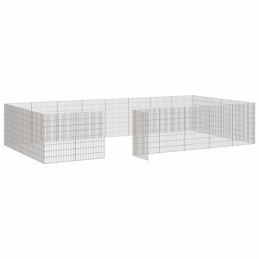 Dierenverblijf 24 Panelen Gegalvaniseerd Ijzer 54 x 80 cm