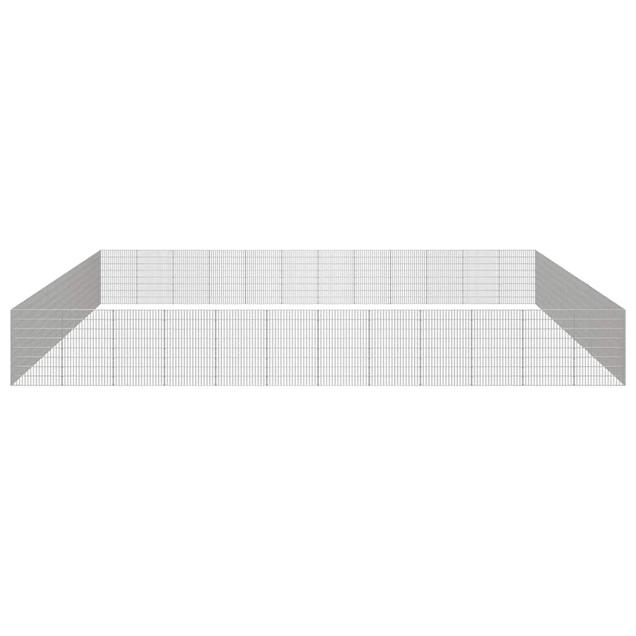 Dierenverblijf 48 Panelen Gegalvaniseerd Ijzer 54 x 80 cm
