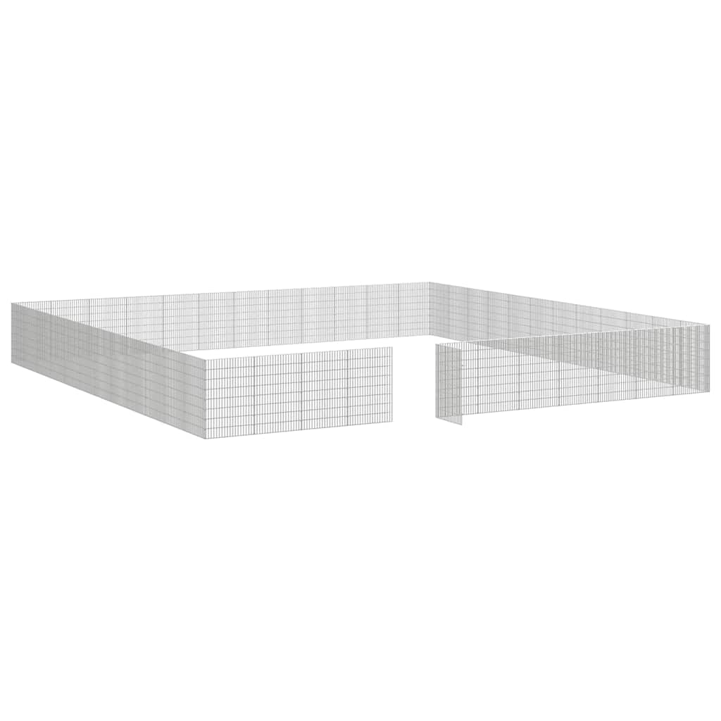 Dierenverblijf 48 Panelen Gegalvaniseerd Ijzer 54 x 80 cm
