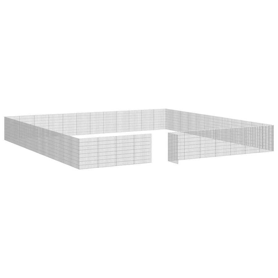Dierenverblijf 48 Panelen Gegalvaniseerd Ijzer 54 x 80 cm