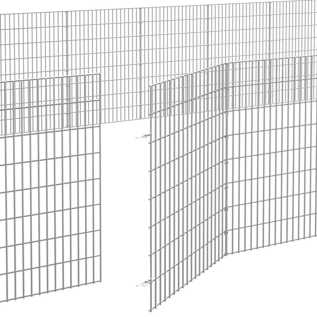 Dierenverblijf 48 Panelen Gegalvaniseerd Ijzer 54 x 80 cm