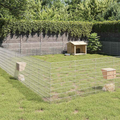 Dierenverblijf 48 Panelen Gegalvaniseerd Ijzer 54 x 80 cm