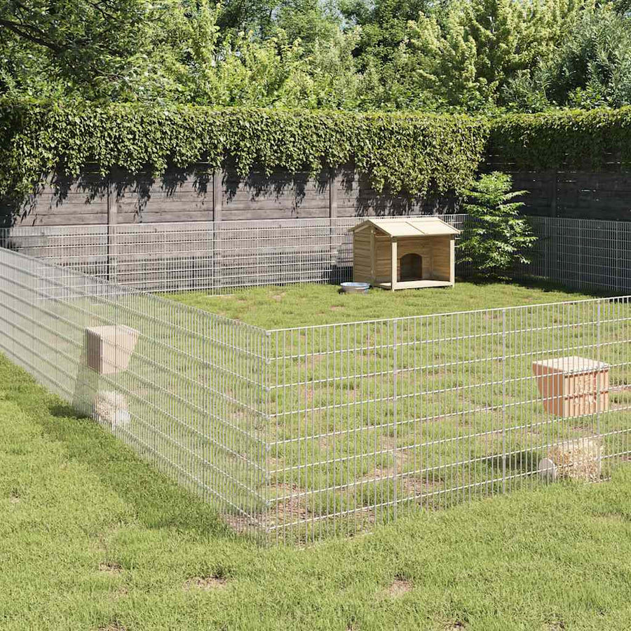 Dierenverblijf 48 Panelen Gegalvaniseerd Ijzer 54 x 80 cm