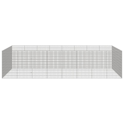 Dierenverblijf 24 panelen 54x100 cm gegalvaniseerd ijzer