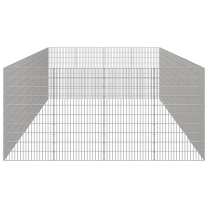 Dierenverblijf 24 panelen 54x100 cm gegalvaniseerd ijzer