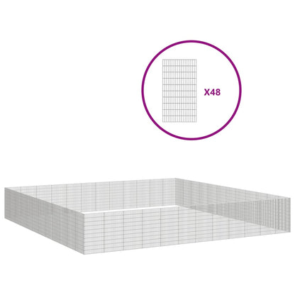 Dierenverblijf 48 panelen 54x100 cm gegalvaniseerd ijzer