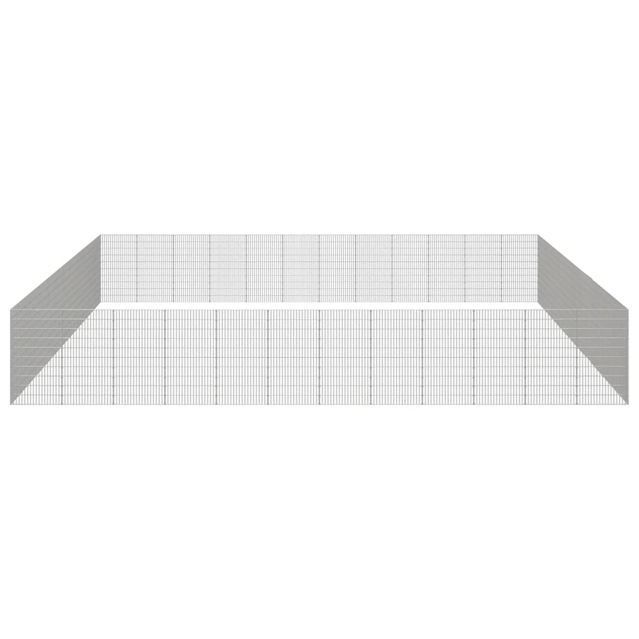 Dierenverblijf 48 panelen 54x100 cm gegalvaniseerd ijzer