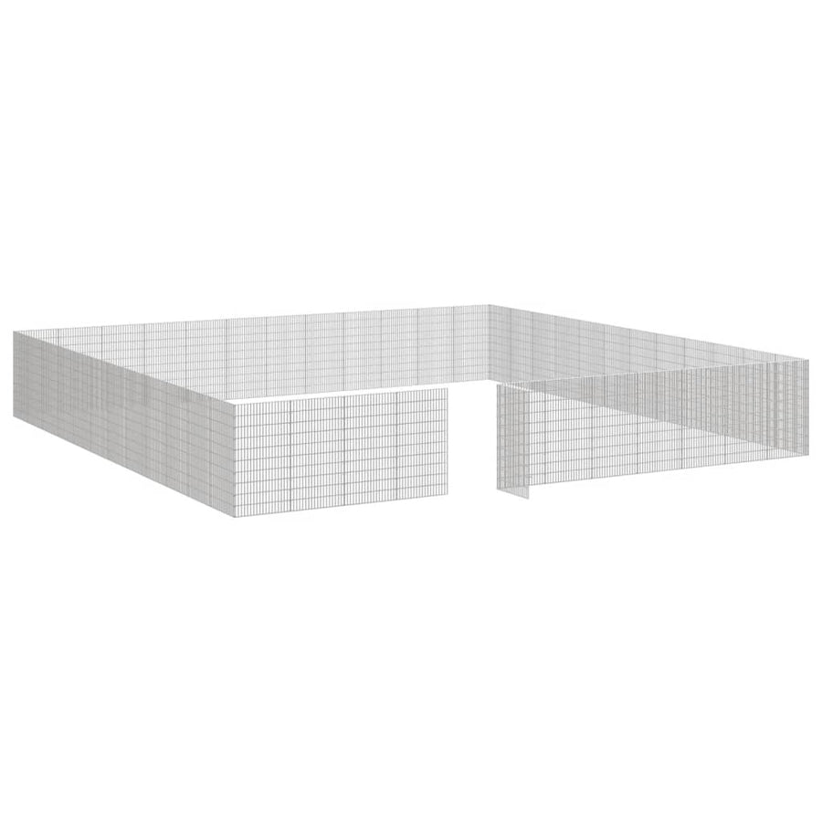 Dierenverblijf 48 panelen 54x100 cm gegalvaniseerd ijzer