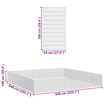 Dierenverblijf 48 panelen 54x100 cm gegalvaniseerd ijzer