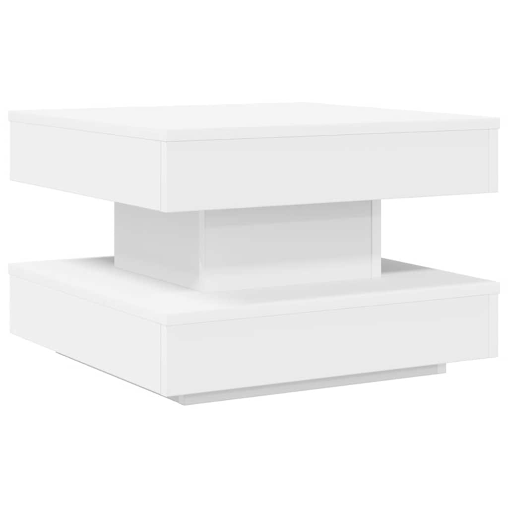 Salontafel 360 graden draaibaar 50x50x34,5 cm wit
