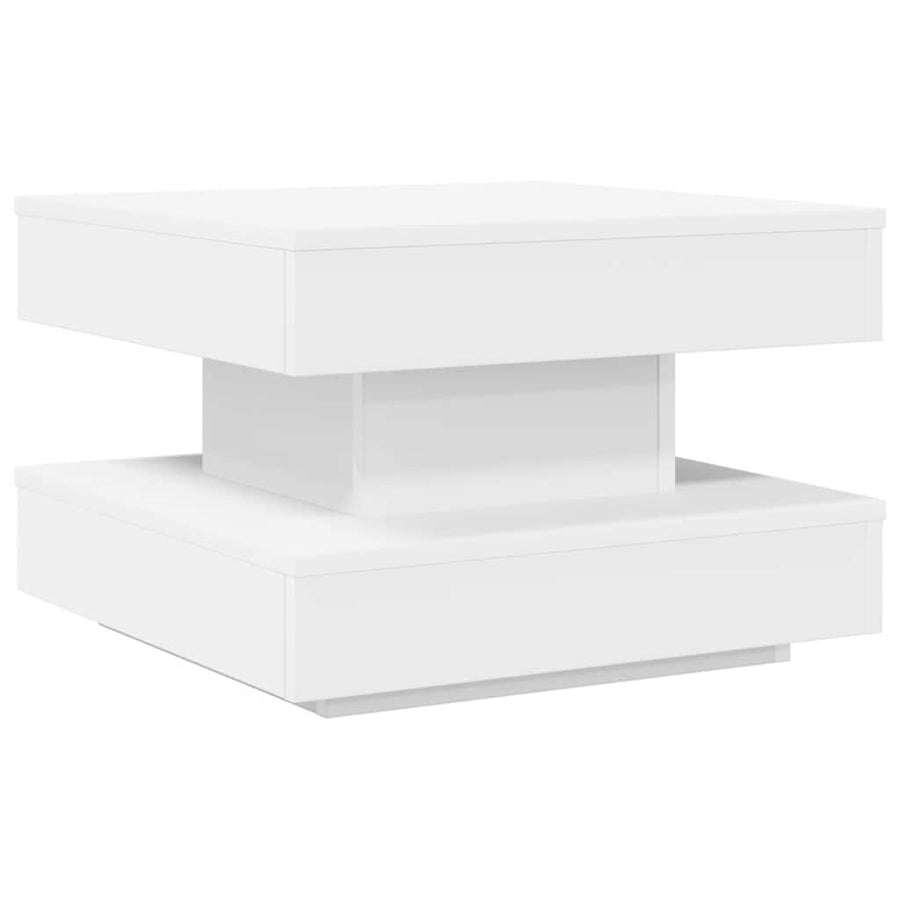 Salontafel 360 graden draaibaar 50x50x34,5 cm wit