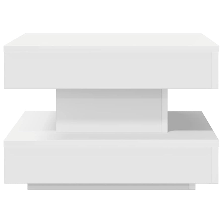 Salontafel 360 graden draaibaar 50x50x34,5 cm wit