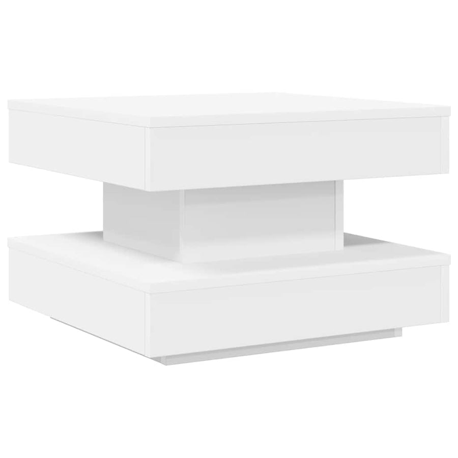 Salontafel 360 graden draaibaar 50x50x34,5 cm wit