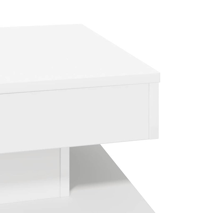 Salontafel 360 graden draaibaar 50x50x34,5 cm wit