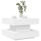 Coffee table 360-degree rotating 50x50x34.5 cm white