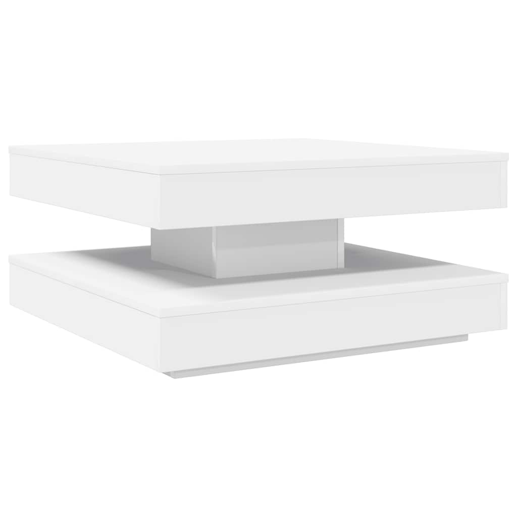 Salontafel 360 graden draaibaar 70x70x34,5 cm wit