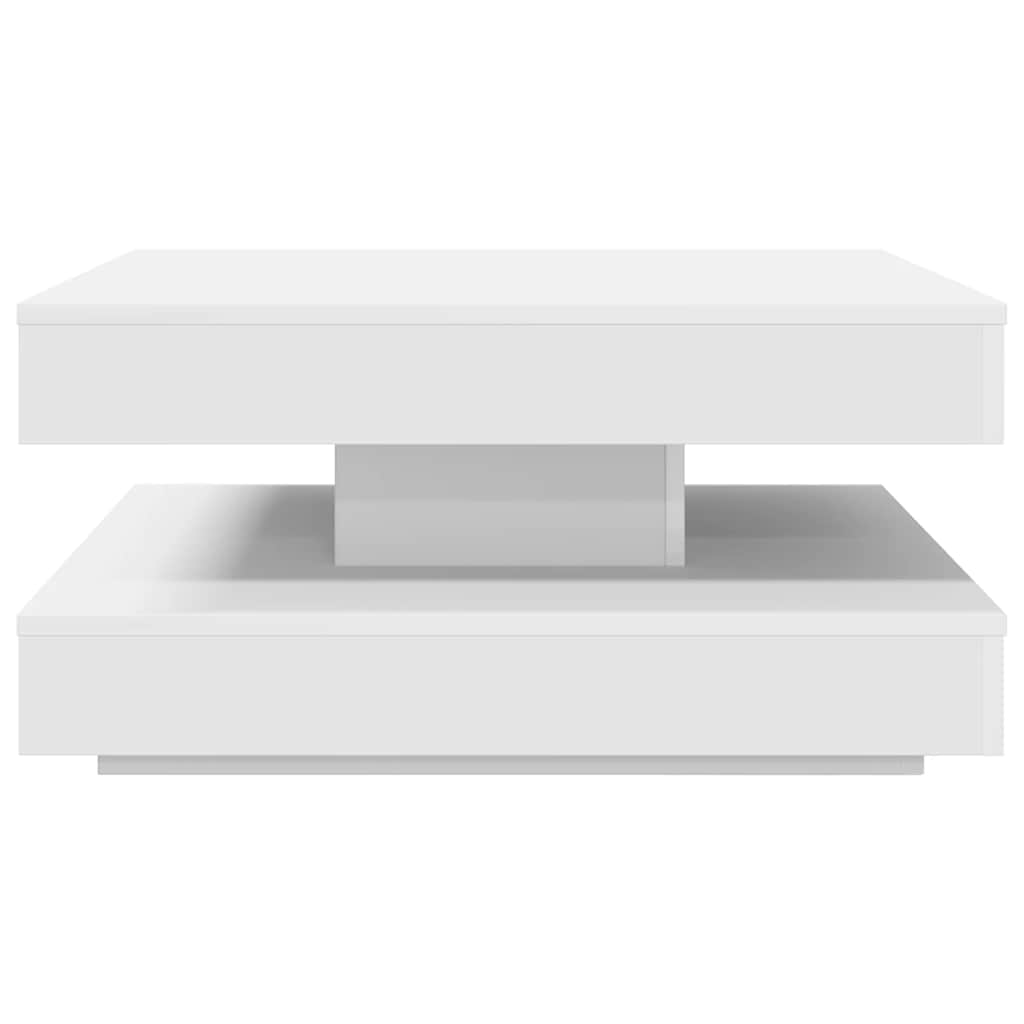 Salontafel 360 graden draaibaar 70x70x34,5 cm wit