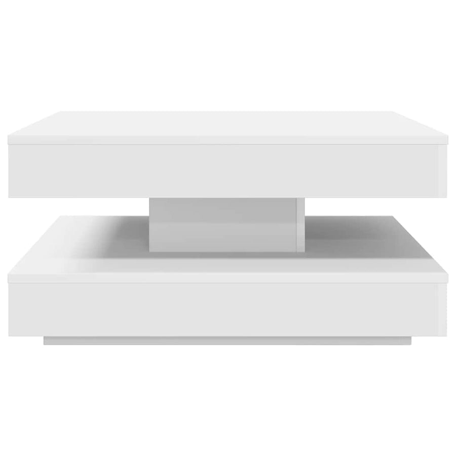 Salontafel 360 graden draaibaar 70x70x34,5 cm wit