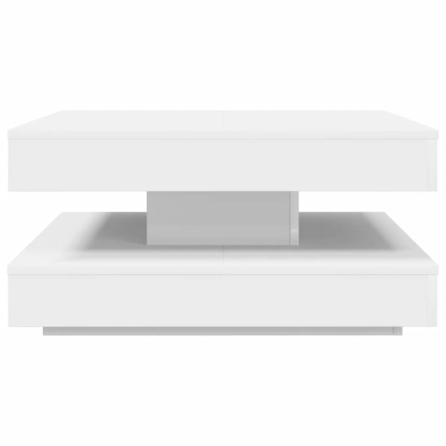 Salontafel 360 graden draaibaar 70x70x34,5 cm wit