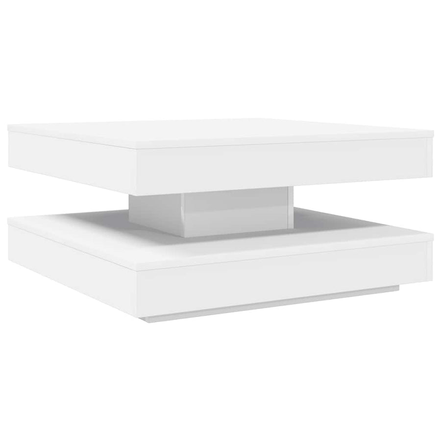 Salontafel 360 graden draaibaar 70x70x34,5 cm wit