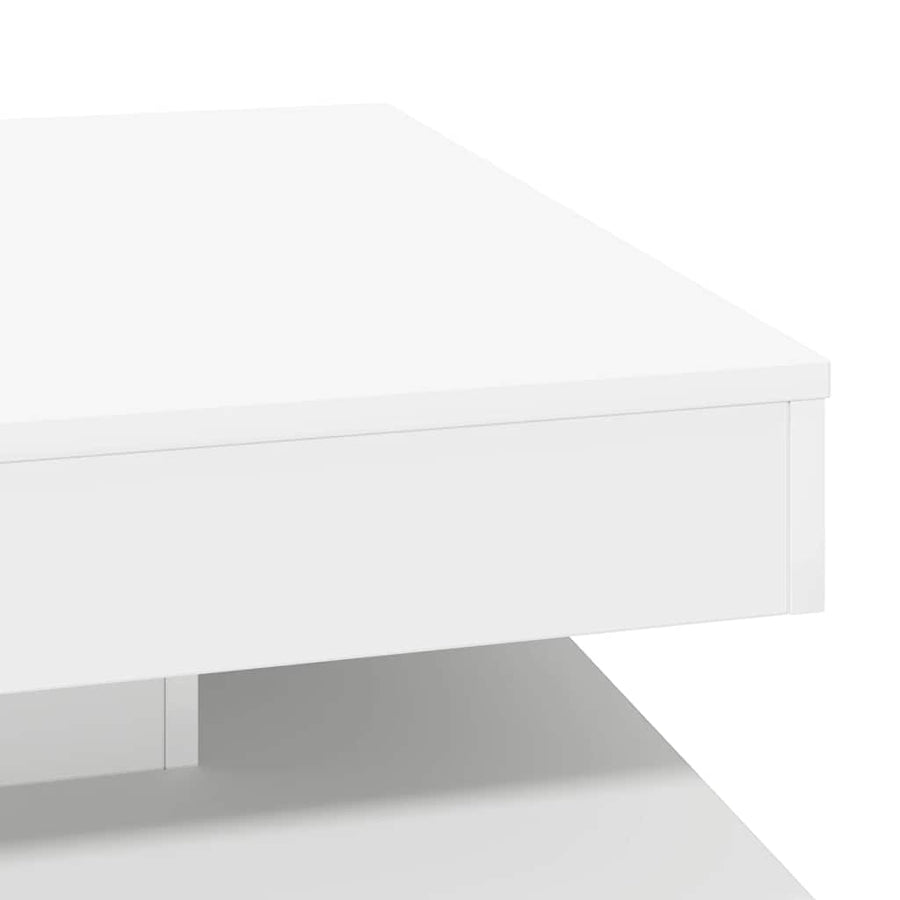 Salontafel 360 graden draaibaar 70x70x34,5 cm wit