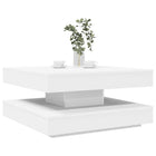 Coffee table 360 degree rotatable 70x70x34.5 cm white