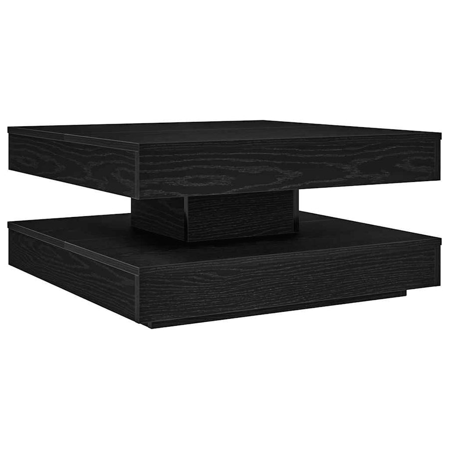 Salontafel 360 graden draaibaar 70x70x34,5 cm zwart