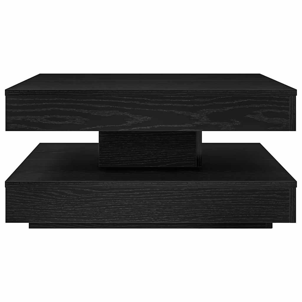 Salontafel 360 graden draaibaar 70x70x34,5 cm zwart