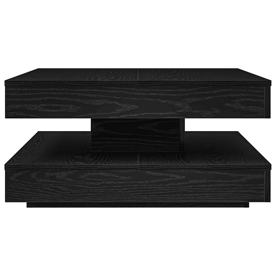 Salontafel 360 graden draaibaar 70x70x34,5 cm zwart