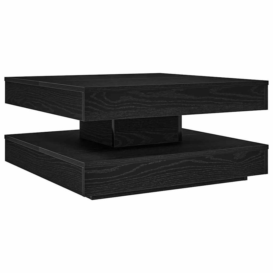 Salontafel 360 graden draaibaar 70x70x34,5 cm zwart