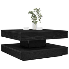 Salontafel 360 graden draaibaar 70x70x34,5 cm zwart