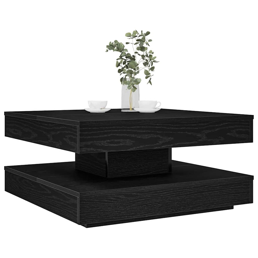 Salontafel 360 graden draaibaar 70x70x34,5 cm zwart