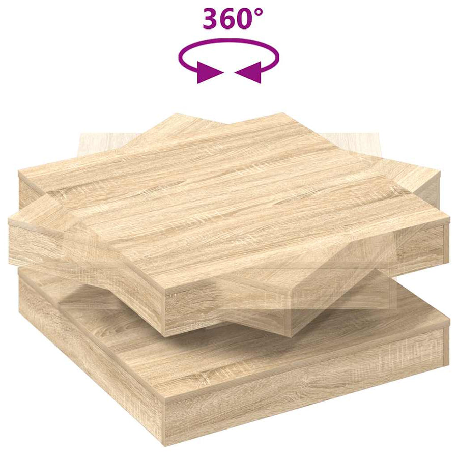 Salontafel 360 Graden Draaibaar 70X70X34,5 Cm Kleur 70 x 70 x 34.5 cm