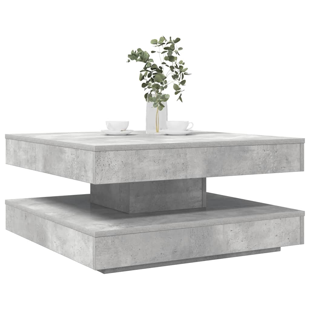 Salontafel 360 graden draaibaar 70x70x34,5 cm betongrijs