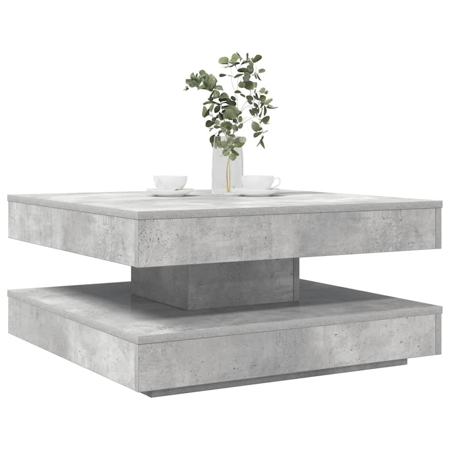 Salontafel 360 graden draaibaar 70x70x34,5 cm betongrijs