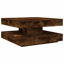 Salontafel 360 graden draaibaar 70x70x34,5 cm gerookt eiken