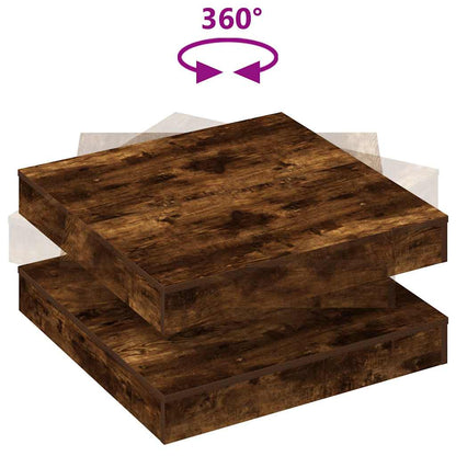 Salontafel 360 graden draaibaar 70x70x34,5 cm gerookt eiken