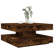 Salontafel 70x70x34,5 cm draaibaar gerookt eiken